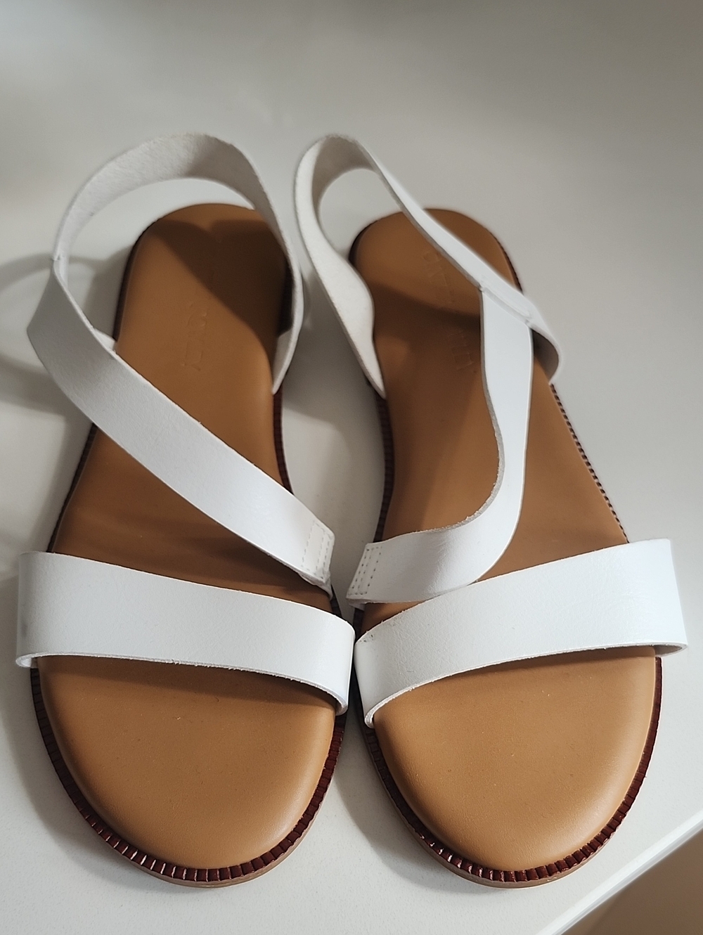 Cynthia Rowley White Two-Strap Slingback Sandals